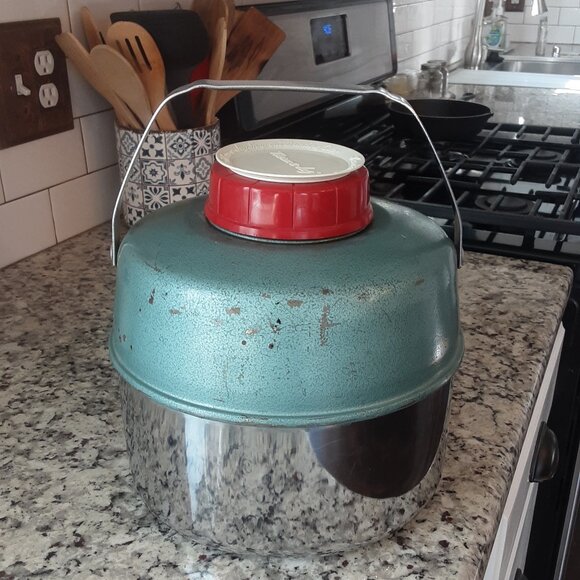 Vintage 1960's Knapp Monarch Therm A Jug Chrome Green 1 Gallon - Picture 7 of 9